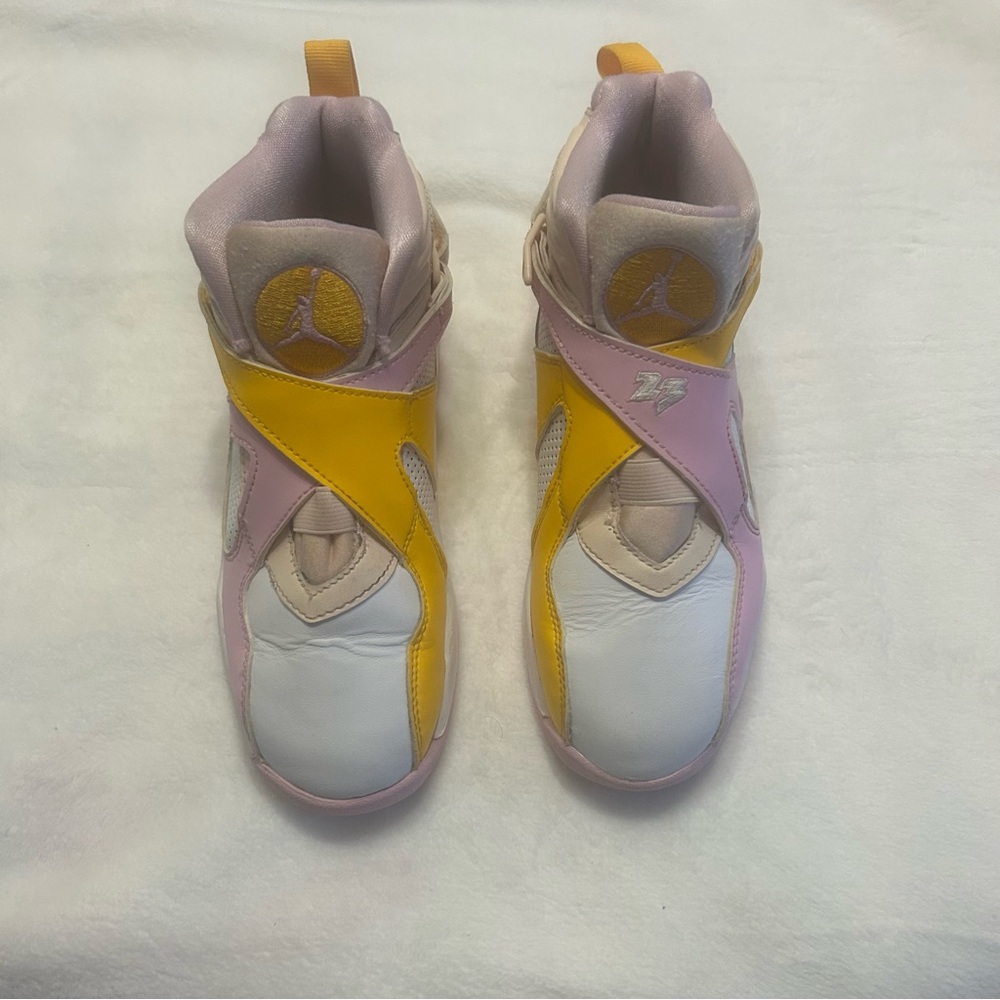 Jordan Retro 8 kids sneakers pink yellow